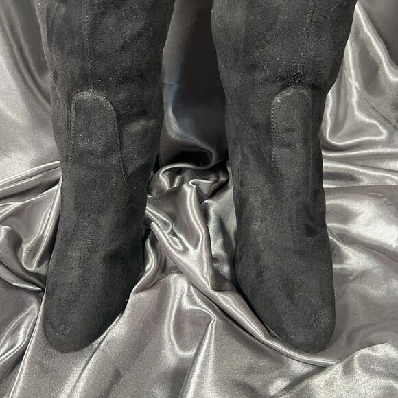 Steve Madden Gorgeous Size 8.5M Black Faux Suede High Heel Over The Knee Boots - Picture 5 of 16